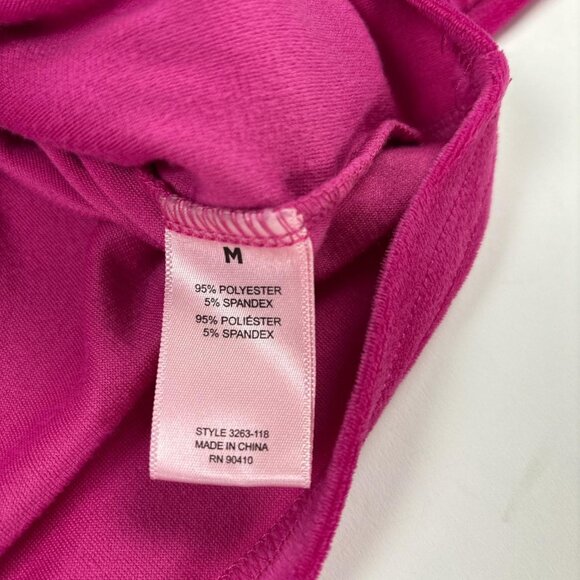 Juicy Couture Pink Velour Hoodie Womens M Cropped Rhinestone Y2K Sleepware - Picture 5 of 7